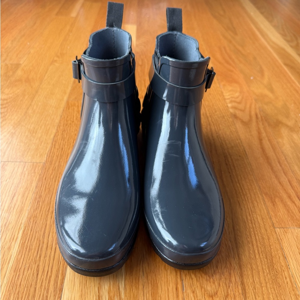 Hunter Navy Blue Winter & Rain Short Gloss Boots - Picture 3 of 6